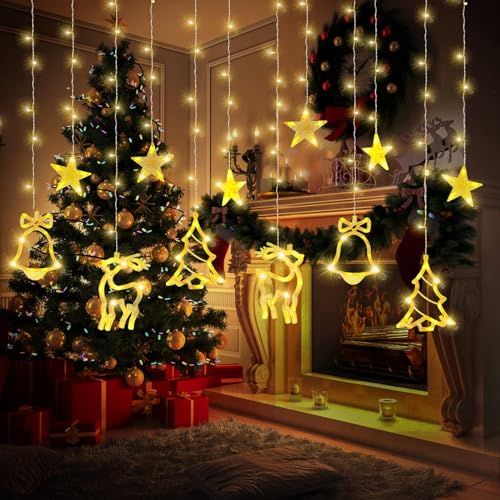 Herefun 4.5m Luces LED de Estrella, Navidad Luces Exterior, Led Lámpara Decorativa de Guirnalda, Guirnaldas Luminosas para Dormitorio/Balcón/Jardín/Fiesta