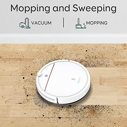Image of SereneLife Smart Automatic Robot Vacuum Cleaner - Slim Rechargeable Electric Robotic Vacuum Cleaner w / Self Programmed Navigation, Anti-Fall Sensors - Carpet, Hardwood, Tile PUCRCX10 , White