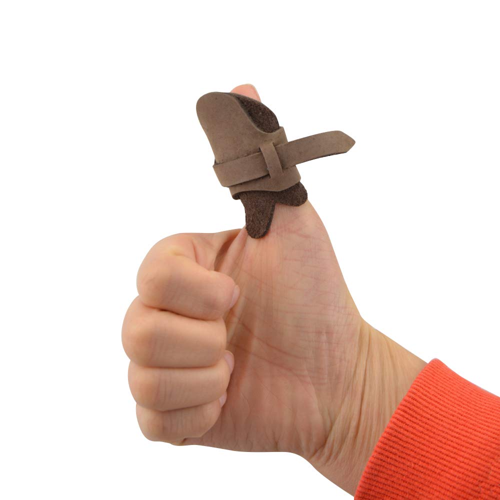 Guanto Da Tiro Con Arco Per Pollice - Protezione In Ottone E Pelle Per Caccia E Arcieria - Foto 7