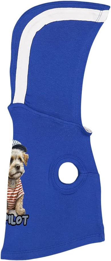 Co-Pilot Dog Shirt with Hoodie - Funny Dog Hoodie - Illustration Dog Clothing - Royal White, XL