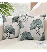 Set 2 Federe Per Cuscini Con Uccelli Primaverili - 45x45 Cm - In Lino, Stile Rustico, Per Divano E Casa, Chiusura A Cerniera