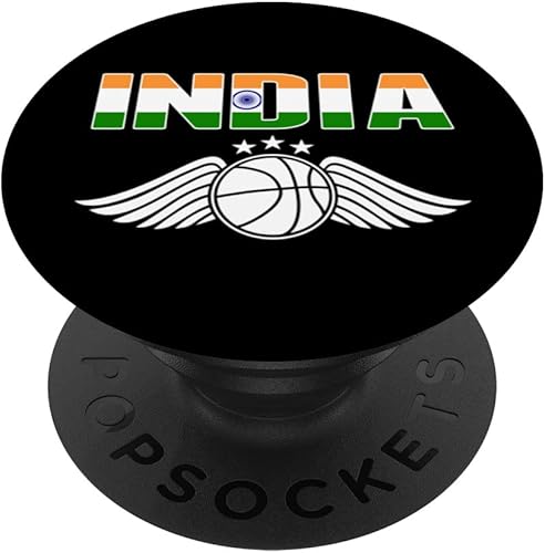 India Basketball Fans Jersey Pride Indian Flag Sport Lovers PopSockets Swappable PopGrip