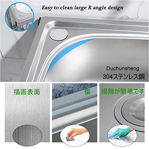 Évier de jardin portable inox évier commercial extérieur intérieur avec robinets - 3