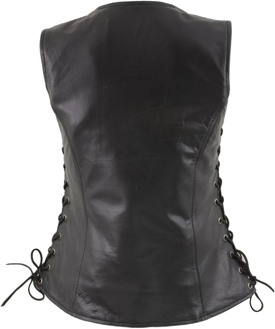 Milwaukee Leather Women's Black Premium Leather Motorcycle Biker Rider Vests - 3X-Large - Image 3