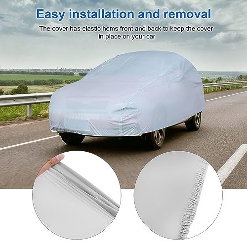 Trintion Autoabdeckung Autoplane Auto Abdeckplane wasserdichte Outdoor Kratzfest Staubdicht Autogarage Autoplane für Winter Sommer (430 x 175 x 120 cm)