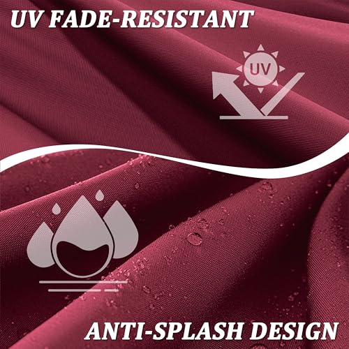 Pakunoda Premium Outdoor Bench Cushions for Patio Furniture 3.5inches Memory Foam Bench Cushion Waterproof Fade Resistant Porch Swing Cushions with Straps 42×18 Inch Burgundy - Thumbnail 4