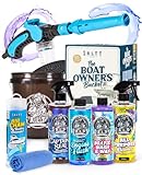 Salty Captain Boat Wash Kit – All-in-One Boat Cleaning Starter Box with Premium Marine-Grade Products & Bucket – Includes Boat Wash N Wax, Hose Foam Cannon & Engine Flush – Eco-Friendly & Easy to Use
