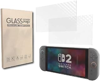Switch2 开关2 玻璃膜 2片一套 保护膜 硬度9H 耐冲击 防飞散 减震 高透光率 高灵敏度 圆边加工 超高质感 防指纹 粘贴简单