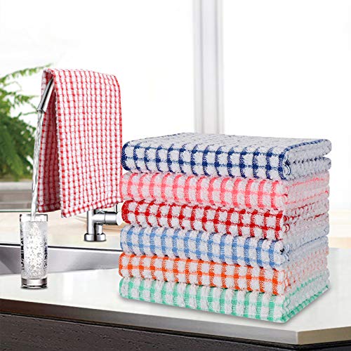 Gentlife 6-Pack Kitchen Dish Towels, 16 Inch X 25 Inch Bulk Absorbent Cotton Kitchen Towels Super Soft Dish Cloths, Dish Towels For Drying Dishes Bright Colorful Tea Towels Kitchen Hand Towels #TOP6
