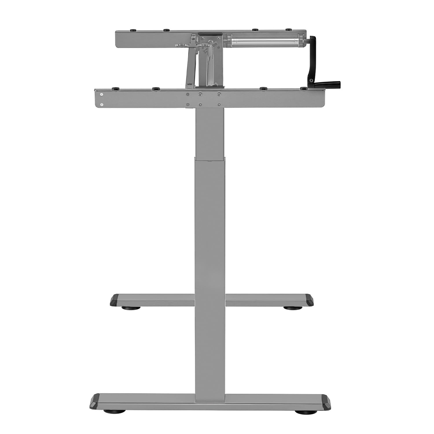 Maclean Sitz-Steh-Schreibtisch Tischgestell | Manuell Höhenverstellbarer Bürotisch max. 118cm | Ergonomischer Tisch Belastbar bis 60kg | MC-790N (Grau)