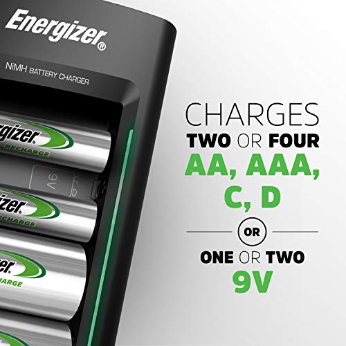 Energizer Recharge Universal Charger For Nimh Rechargeable Aa, Aaa, C, D, And 9V Batteries #TOP1