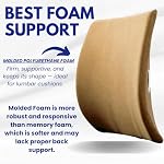 Thin Bucket Seat Lumbar Support Cushion for Back Pain, Beige - Image 4