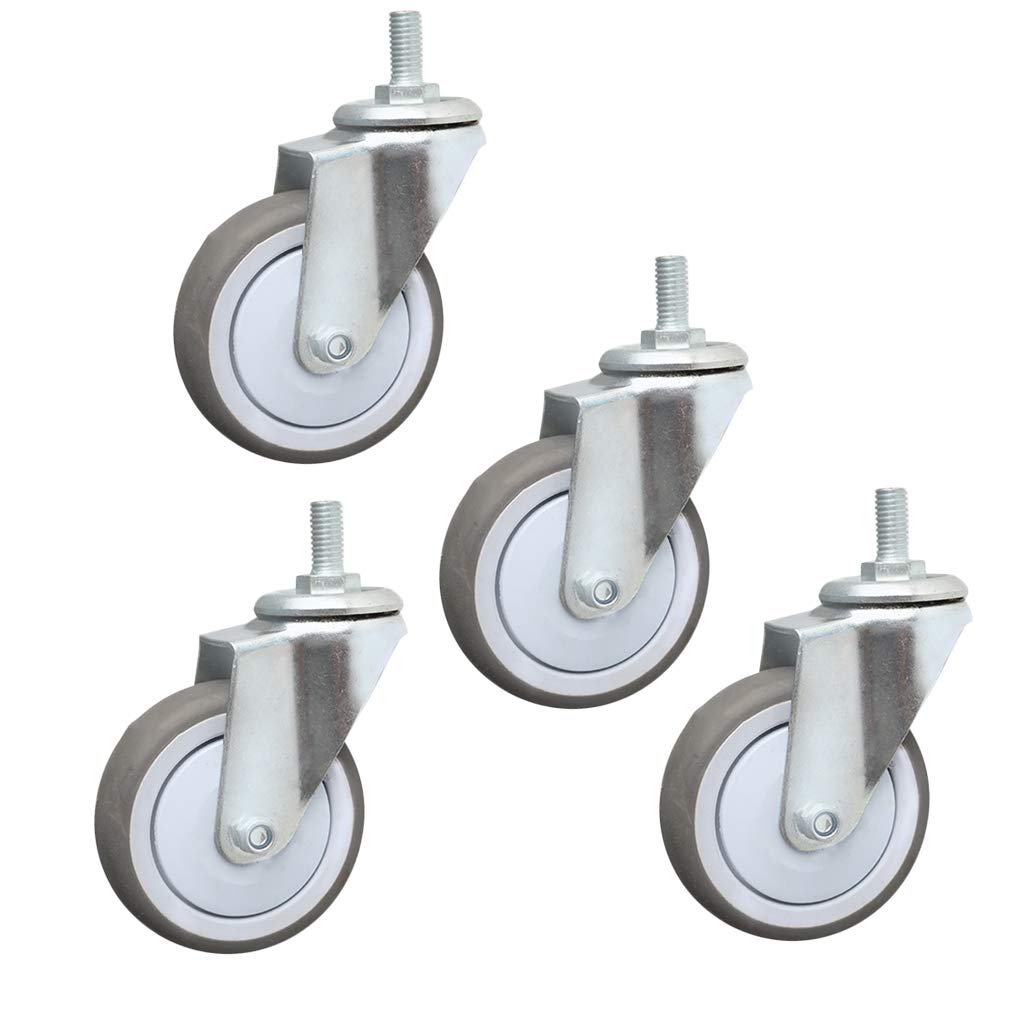 OJHFJMGH Casters, Universal 360 Degree Rotating,Trolley Caster,M10 Screw Rod,for Board Car,Cart,4 Pcs(Swivel,75mm/3in)