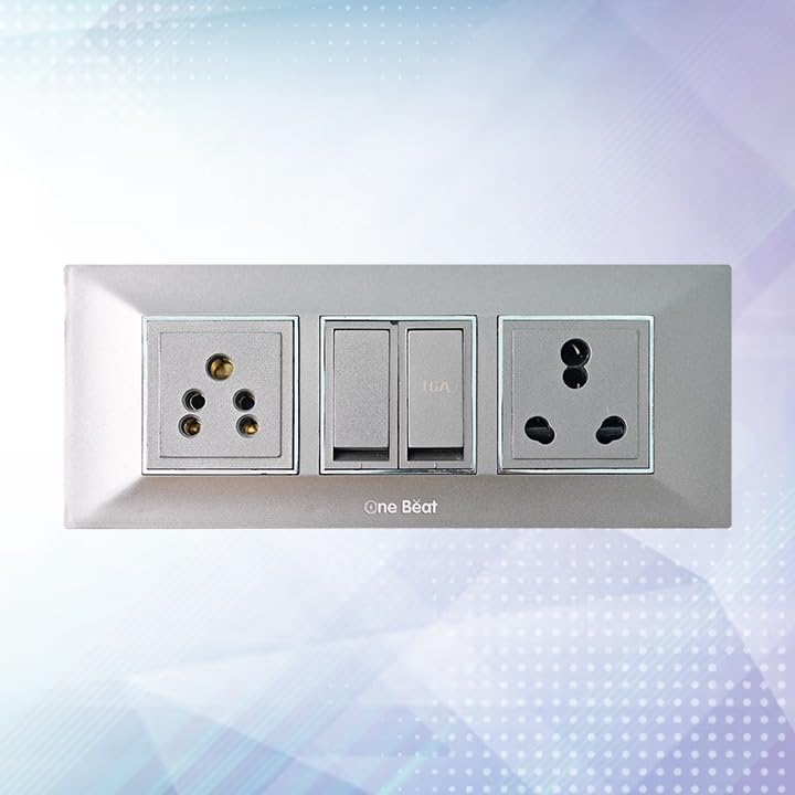 One Beat Extension Board with 2 Socket, One 6A and One 16A - Heavy Duty 16A Switch, Heavy Duty 16A Socket, Safety Shutter on 16A Socket with 2 Meter Power Cord - Grey Color (2 Socket) (B0D34TRJMM) Amazon Price History, Amazon Price Tracker