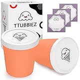 TTUBBIEZ Ice Cream Containers (2 Pack - 1 Quart Each), Ice Cream Containers for Homemade Ice Cream, Ice Cream Storage Containers for Freezer, 1 Quart Freezer Containers for Ice Cream Storage - Berry