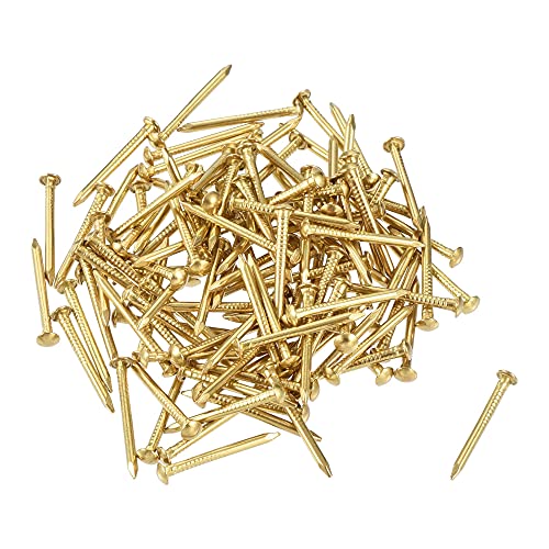 uxcell Clavos Pequeños de Latón 1.2mmx15mm para Accesorios de Cajas de Madera 120 piezas miniatura 1