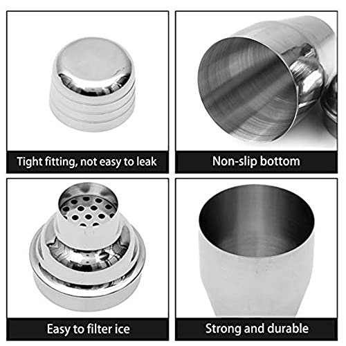Delidge Cocktail Shaker Small Martini Shaker Stainless Steel Cocktail Shaker Bottle Drink Shaker With Strainer And Lid Top, Single Bar Shaker Small Shakers Bartending(11.8Oz 350Ml) #TOP3
