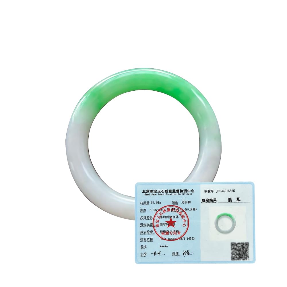 Bracciale Rigido in Giada per Donna Bracciale Feng Shui Donna Bracciale Porta Fortuna e ricchezza Bracciale in Pietra di Giada Naturale Bracciale in Vera Giada Verde