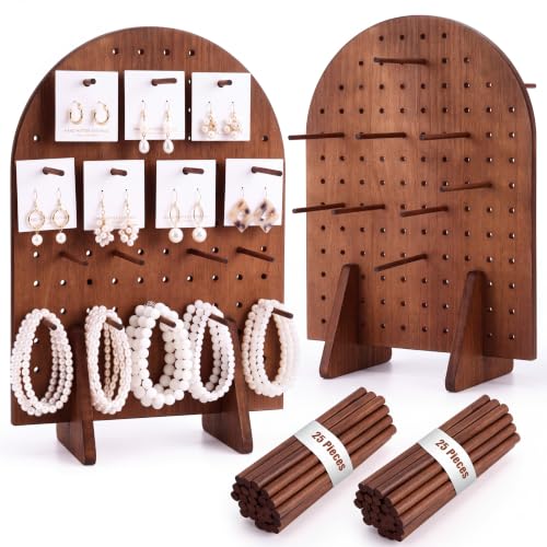 Colingmill 2 Sets Keychain Display Stand Pegboard Display Wood,Light Brown by Colingmill - Used condition - US$31.32