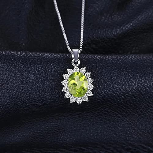 Pendentif en Argent 925 avec Péridot Vert Naturel de 2,2 Carats Bijou de Fiançailles pour Femme