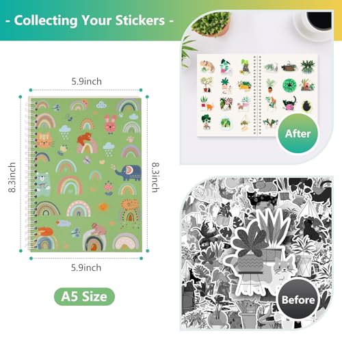 Álbum reutilizable para coleccionar pegamentos con 37 hojas de papel desprendible | Cuaderno organizador de almacenamiento de pegamentos en blanco A5, doble cara, para adultos, diario y planificador miniatura 3