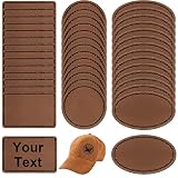 Glitinsel 90 Pcs Leather Patches for Hats Blank Iron on Leatherette Patch Rustic Faux Leather Patche