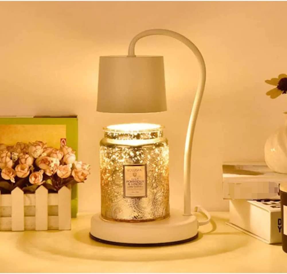 Stylish and Durable Metal Melting Wax Lamp with Timer and 2 Bulbs Candle Lamp Dimmable Candle Warmer Lamp for Jar Candles