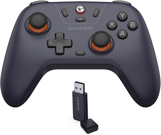 GameSir Nova Lite Controle Bluetooth e Sem Fio 2.4G para PC Windows, Celular Android iPhone, Nintendo Switch e Steam Deck, Gamepad com Hall Effect Anti-Drift, Turbo, Vibração, Dongle USB(roxo escuro)