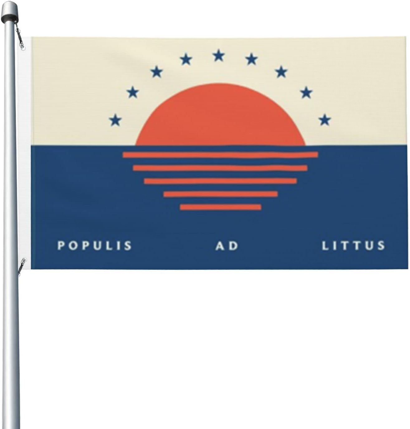 Rockaway, Queens, New York Flag - 3x5 Ft, Blue-White, Polyester, Double-Sided, Outdoor, Indoor, Home, Garden, Independence Day, General Occasion