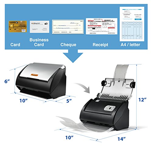 Plustek PS186 High Speed Document Scanner, with Auto Document Feeder (ADF). For Windows 7 / 8 / 10 - Thumbnail 4