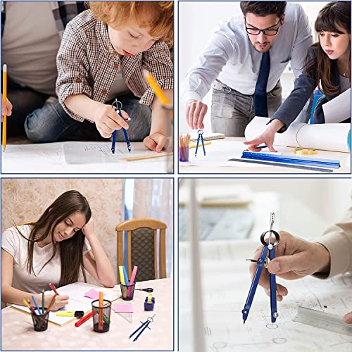 TAIANJI Zirkel mit Feststellschraube Edelstahl, Schnellverstellzirkel Geometrie Zeichnen mit Zirkelminen für Grundschule Schule Studenten Geometrie Set