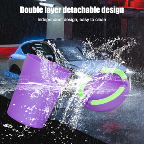 Image of Mandark Car Ashtray, 2PCS Glow In The Dark Smokeless Self-Extinguishing Vehicle Cigarette Trash Can, Smellproof Portable Automotive Ash Holder Organizer, Universal for Truck Home Office (Purple)