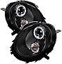 Carpartsinnovate For 07-15 Mini Cooper LED DRL Halo Rim Black Projector Headlights Hea Lamps Pair