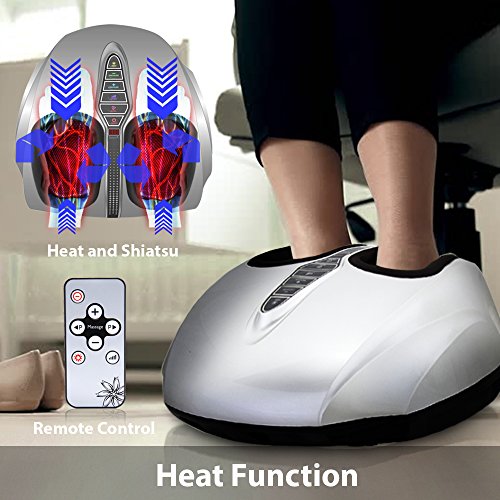 Serenelife Slftmsg35 Shiatsu Foot Massager - Shiatsu Therapy For Heels, Toes And Ankles For Pain Relief And Comfort, Heat Function And Different Intensity Levels, With Remote Control #TOP4