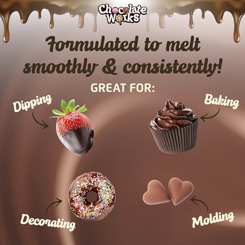 Milk Melting Chocolate Discs by Chocolate Works, Milk Chocolate Melting Wafers for Coating, Dipping, Molding and Decorating, Bulk Chocolate 5 lb. Bag - Thumbnail 5