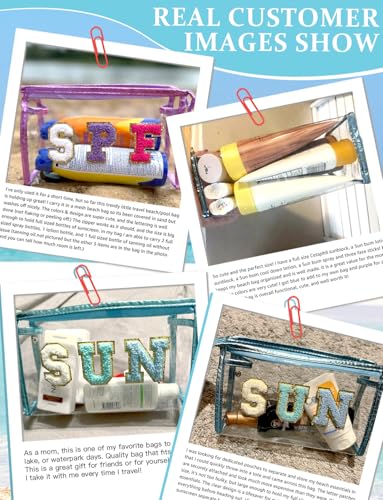 Image of COSHAYSOO Sunscreen Bag Clear Makeup Toiletry Pouch Beach Vacation Essentials for Women Teen Girls Trip Gifts Summer Pool Travel Must Have Accessories Waterproof Stuff