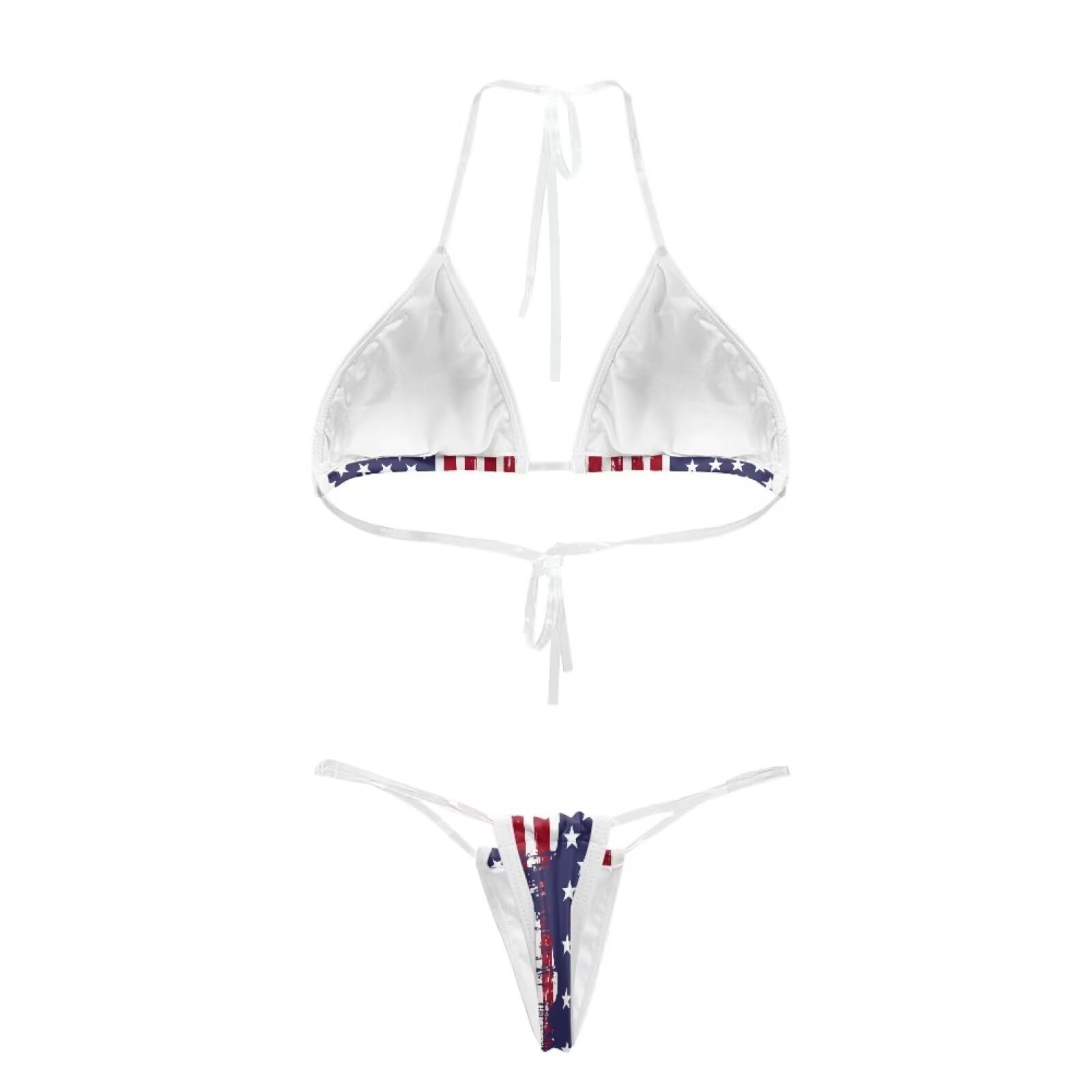 Bikini stringi dla kobiet dwuczęściowy seksowny zestaw bikini bezczelny trójkątny top mini bikini przezroczyste paski strój kąpielowy