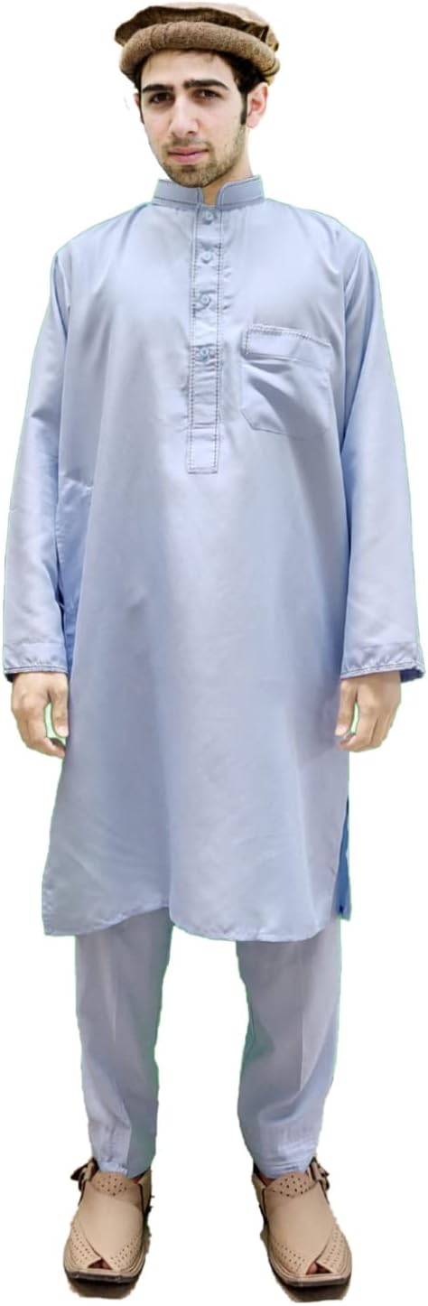 Mens Afghani Pakistan India Suit Dress Kabul - L