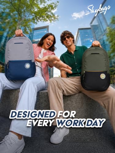 Image of Skybags Metro Office Laptop Backpack for Men & Women, Black Olive