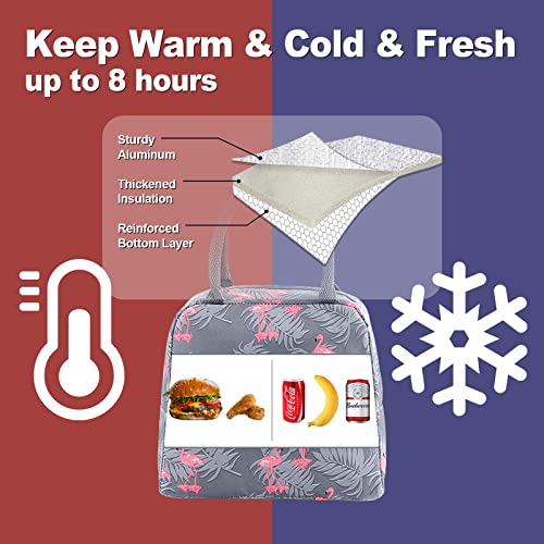 Woomada Stripe Insulated Lunch Bag For Women Men Reusable Waterproof Lunch Box Cooler Tote Bag With Pockets For Office Work, Picnic,Travel (Stripe) #TOP1