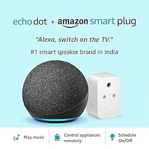 Echo Dot (4th Gen, Black) combo with Amazon Smart Plug