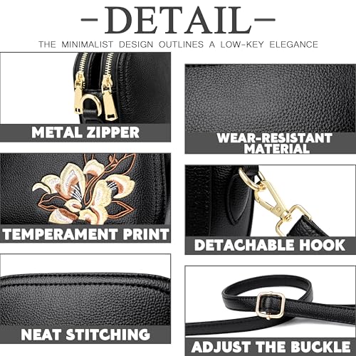 Shoulder Bag For Women Satchel Bags Embroidered Designer Purse Vegan Leather Cell Phone Purse4