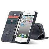 【Brieftasche】Die iPhone 5/5S/iPhone SE 2016 Klapphülle verfügt über 2 Kartenfächer und 1 Geldtasche zur bequemen Aufbewahrung von Ausweis, Kreditkarte und Geldscheine.