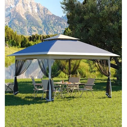Garvee 13x13 ft Pop Up Gazebo,Canopy Tent with Mosquito Netting, Gazebos on Clearance,Outdoor Patio Gazebo,Backyard Tent for Party,Wedding,Outdoor Din