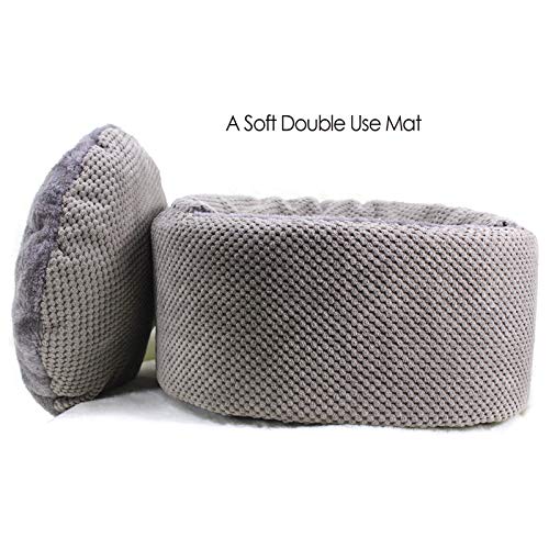 Winsterch Large Warming Covered Cat Beds for Indoor Outdoor Cats Kittens,Soft Enclosed Washable Round Pet Cave Bed for Cats or Small Dog,Calming Cat Bed,(16.5x16.5x7.48in)