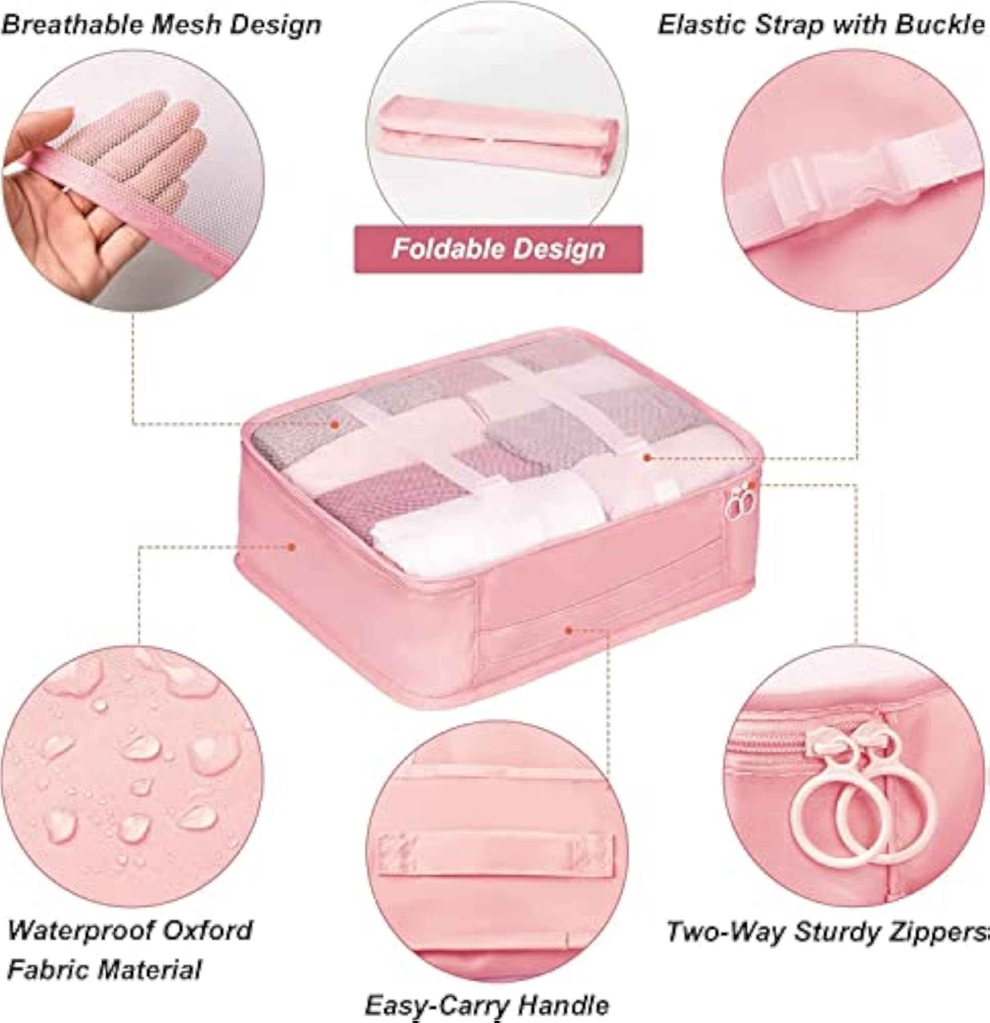 7-Piece Travel Packing Cubes Organizer Set