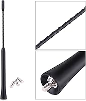 Vista 4 de Antena aérea, antena universal de 9 pulgadas de goma, repuesto de mástil antiruido, antena de radio FM aérea con accesorios de rosca de tornillo
