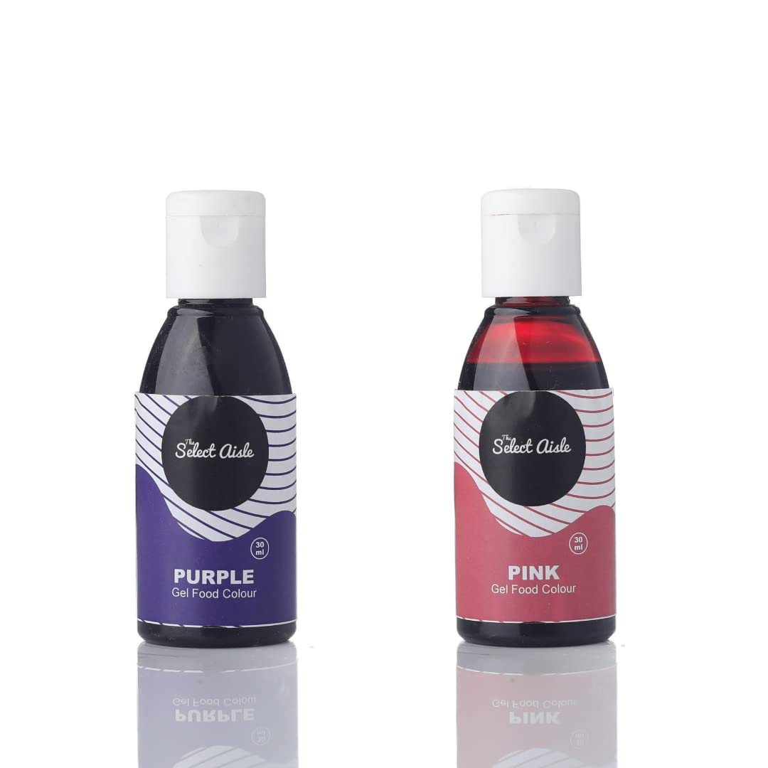 The Select Aisles Concentrated Purple and Pink food Gel colour Combo - 60ml [Food colour| Gel colour for Cakes, Cookies and other Desserts | Colouring agent| Baking Decor] (B0BN64DQX6) Amazon Price History, Amazon Price Tracker