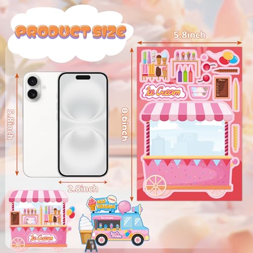 Ice Cream Party Favors for Kids Toddlers - 48 Sheets Ice Cream Stickers Crafts Activities Games for Boys Girls Back to School Classroom Teachers Childrens Party Supplies Gifts Decor — view 3