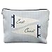 Elpwk East Coast Makeup Bag for Women, Nautical Coastal Striped Cosmetic Bags, Beach Lover Gifts, Blue Summer Beach East Coast Zipper Makeup Pouch for Purse